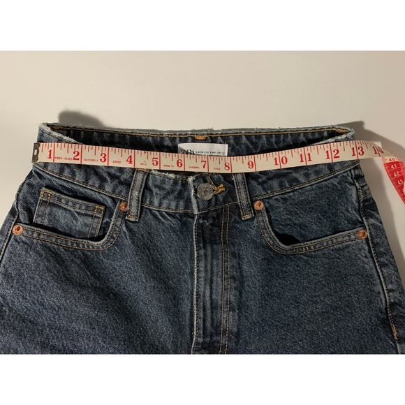 Zara High Rise Mom Fit Jeans in Greyish Blue Colour Sz 2 - Picture 7 of 9